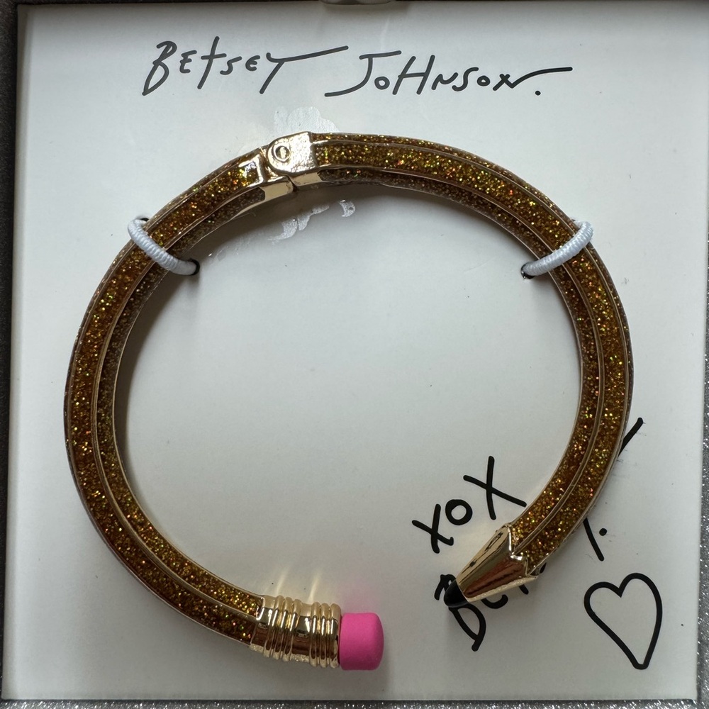 Betsey Johnson Gold and Pink Ornate Bracelet